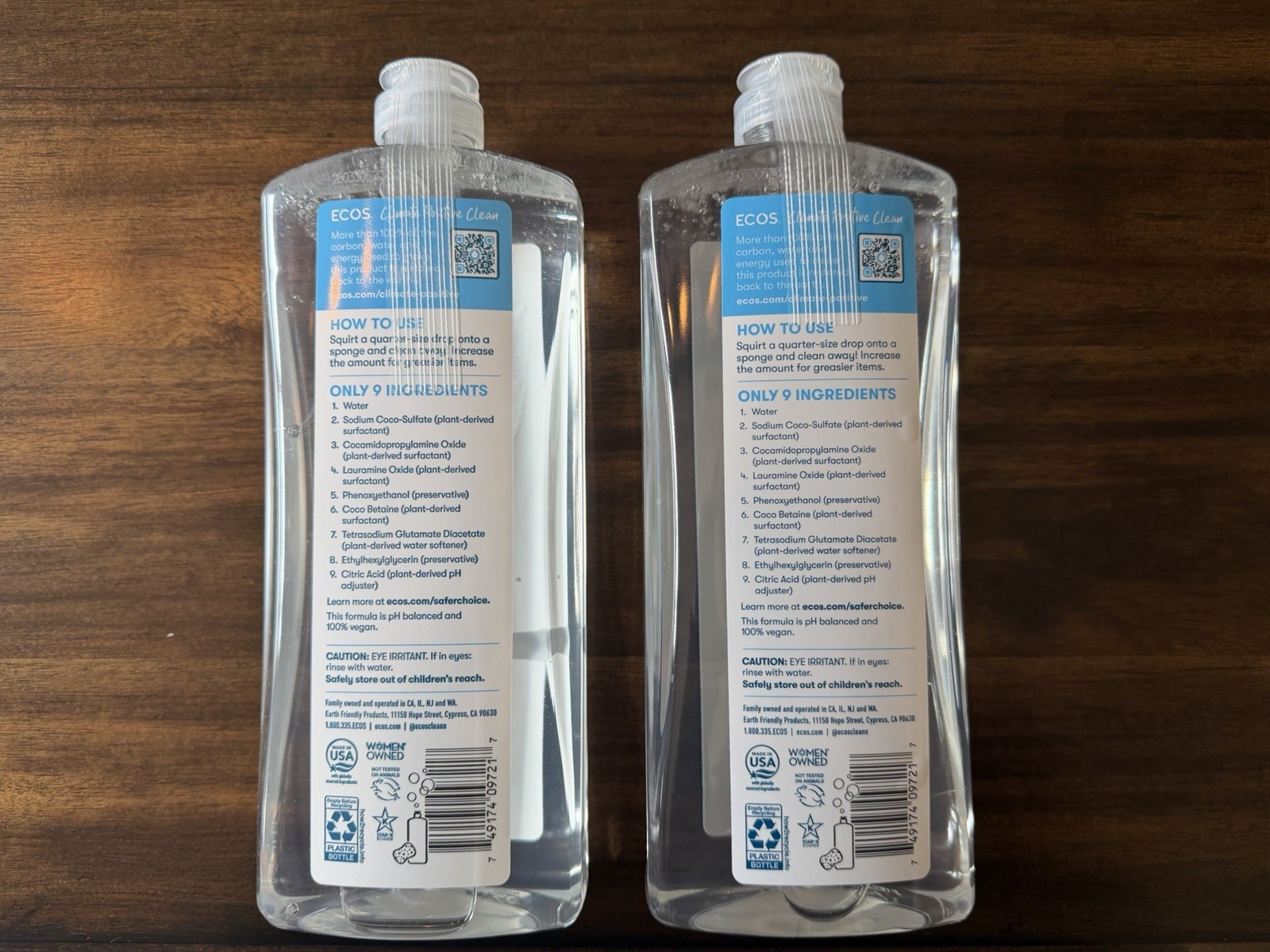2 Pack ECOS Hypoallergenic Plant Powered Dish Soap
