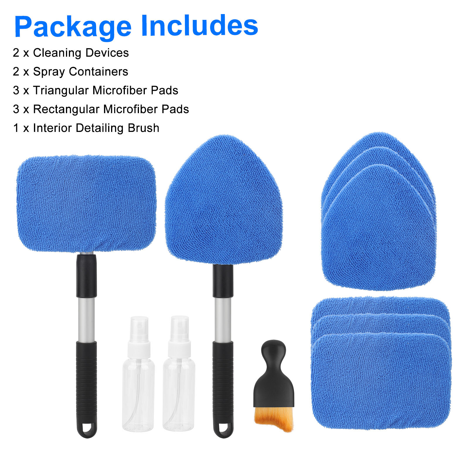 11pcs Windshield Cleaning Tool Kit Car Window Glass Wiper Cleaner Brush Reusable