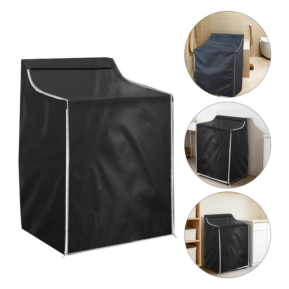 Wear Resistant Black Washing Machine Cover Suitable for Kitchen Bathroom Laundry