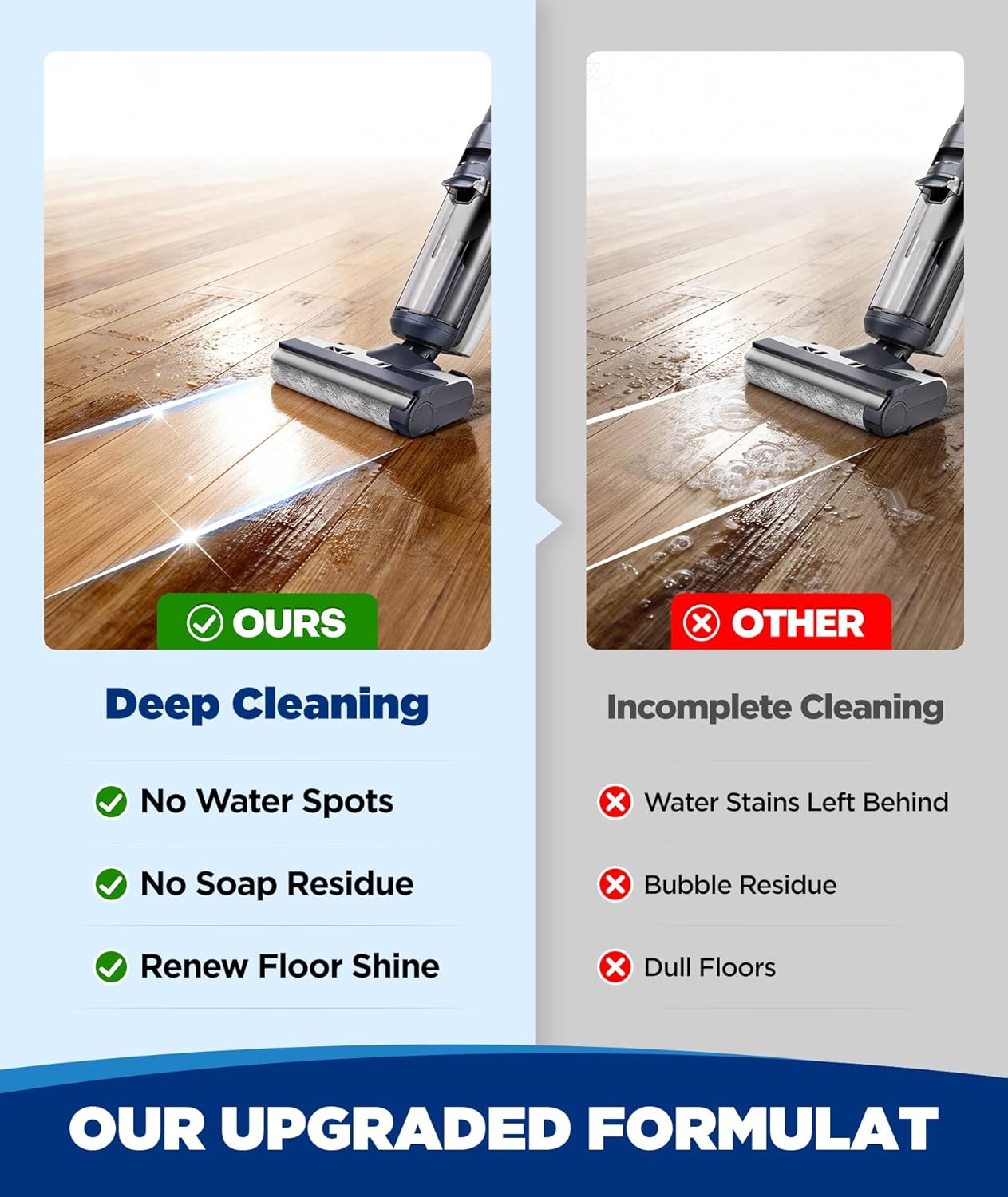 4X Power Floor Cleaning Solution Compatible with Tineco, Deionized Water Multi-H