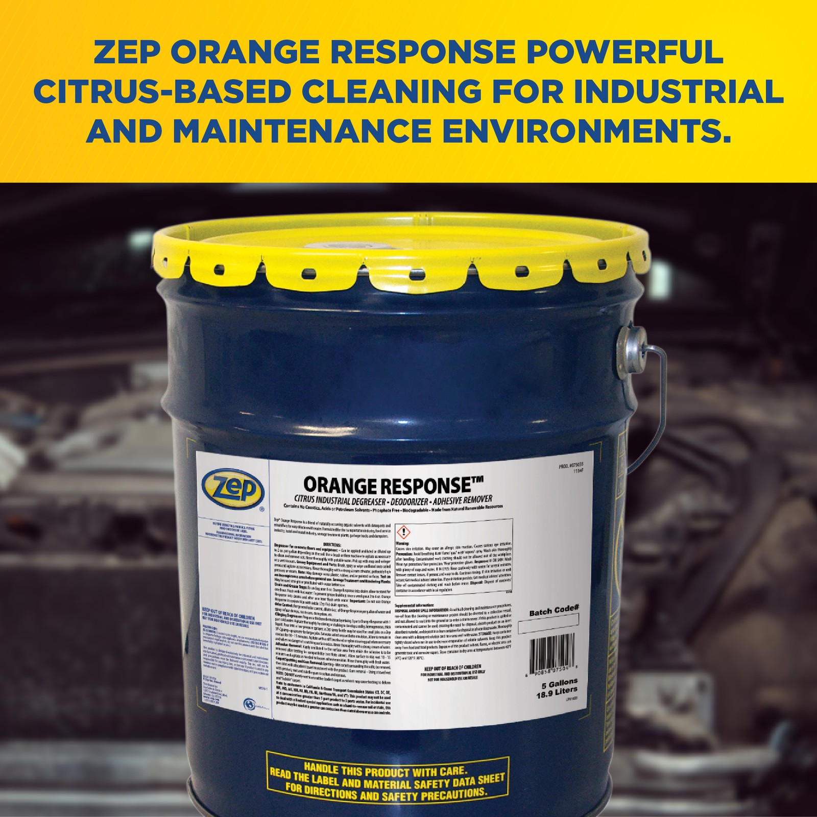 Zep Orange Response Citrus Industrial Degreaser – 5 Gallon (1 Unit) 75035 –