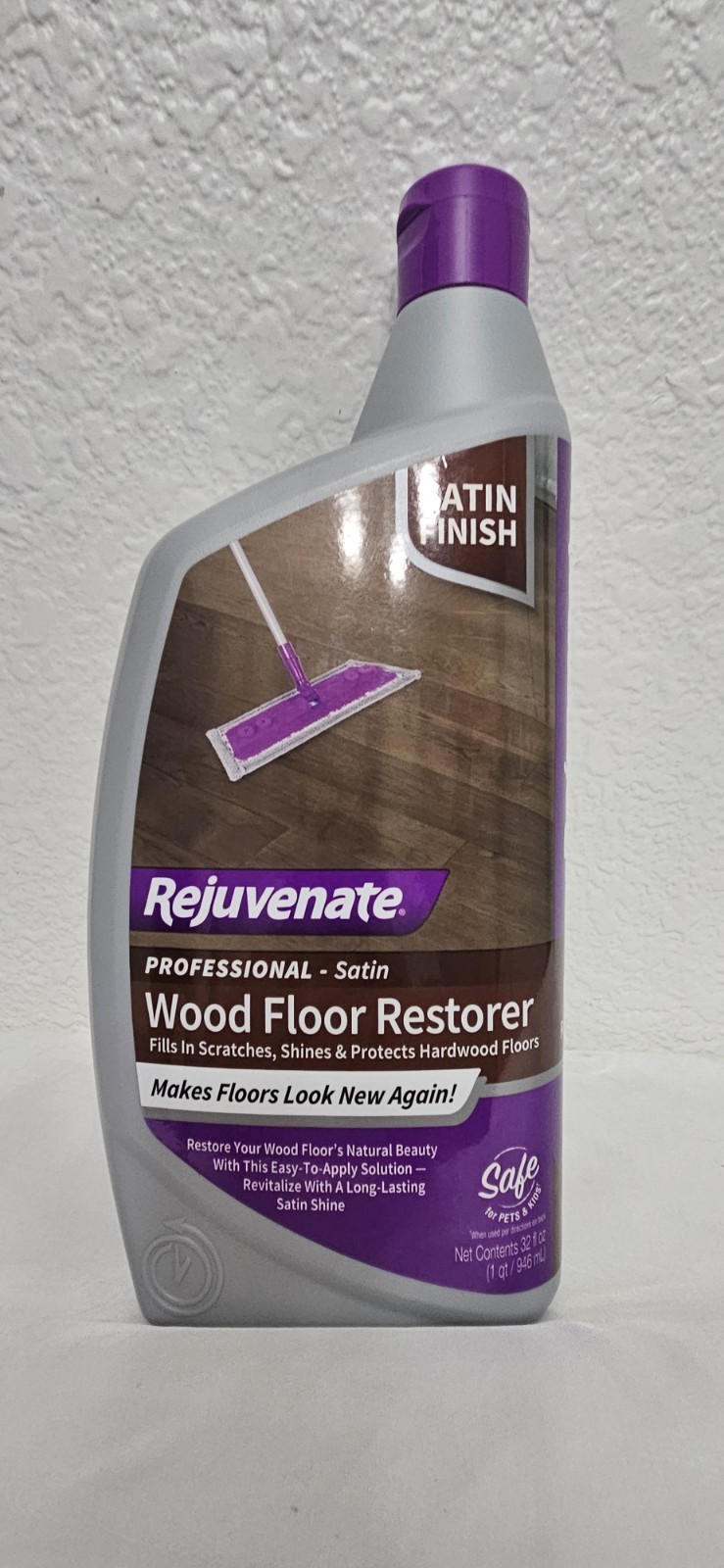Rejuvenate Professional Wood Floor Restorer 32oz Satin Finish Polishing Formula
