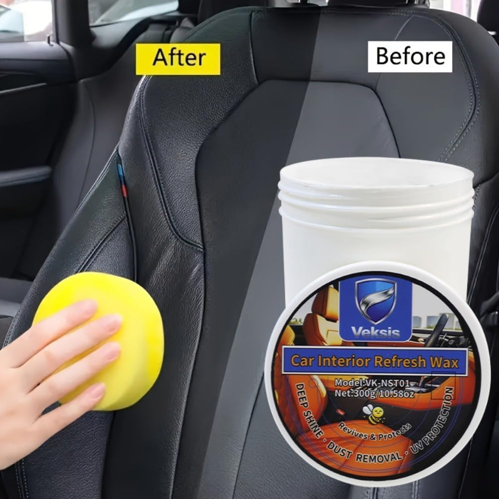Car Interior Refresh Wax, Natural Ingredients, Conditioner—Suitable for Leather