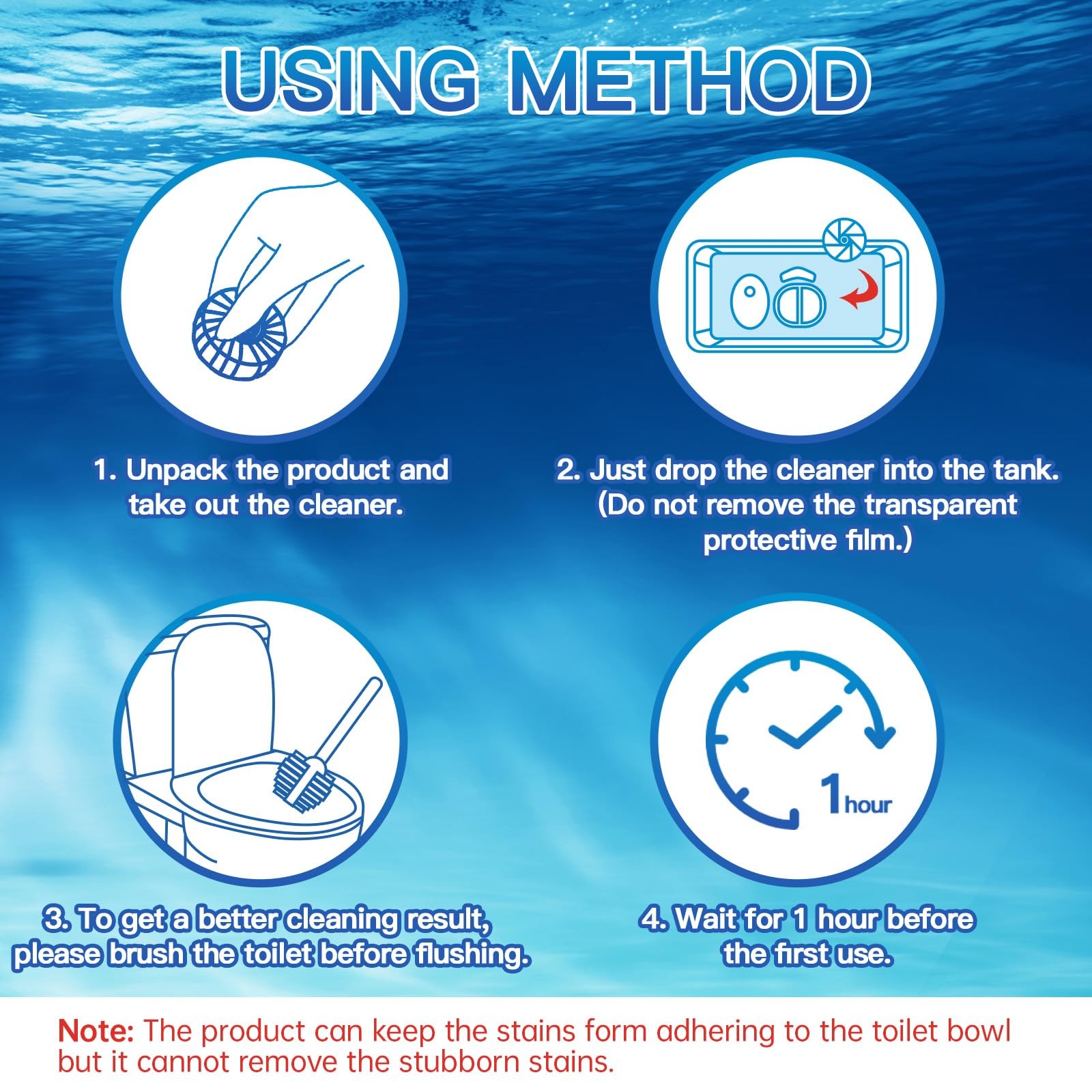 Automatic Toilet Bowl Cleaner Tablets, Drop-In Tank Cleaner for Bathroom, Preven