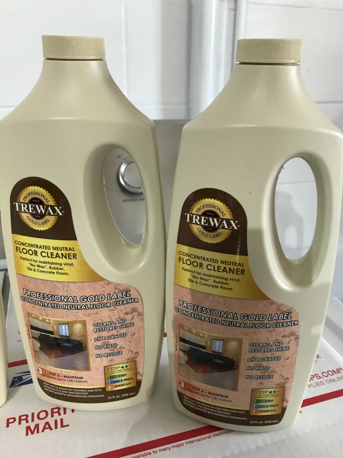 New 3-pack lot 32 oz Trewax Gold Label Satin Floor Sealer & Concentrated Cleaner