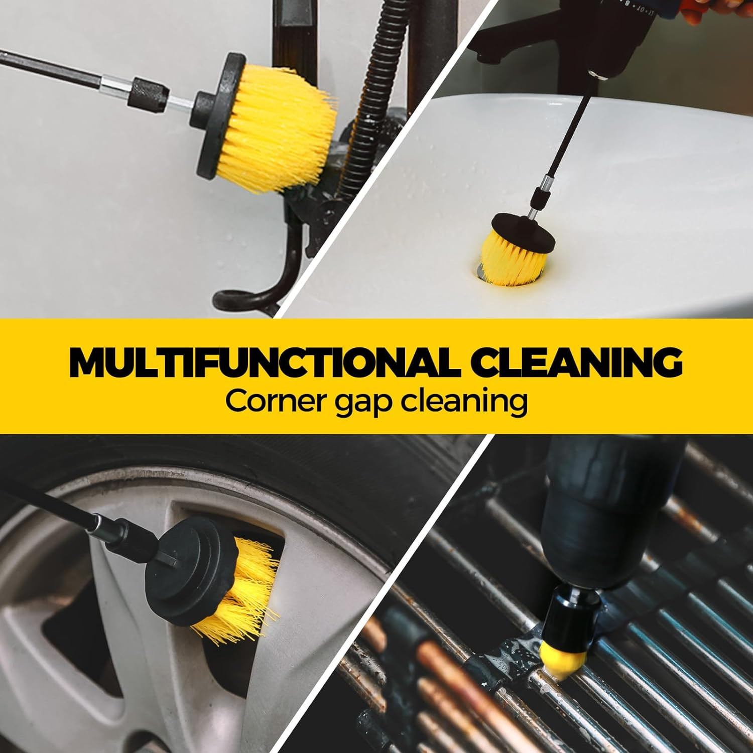 6-Pack Drill Brush Power Scrubber Kit for Grout, Tile, Floor, Shower & Kitchen