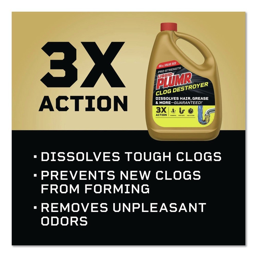 Liquid Plumr 00228EA 80 oz. Gel Pro-Strength Full Clog Destroyer New