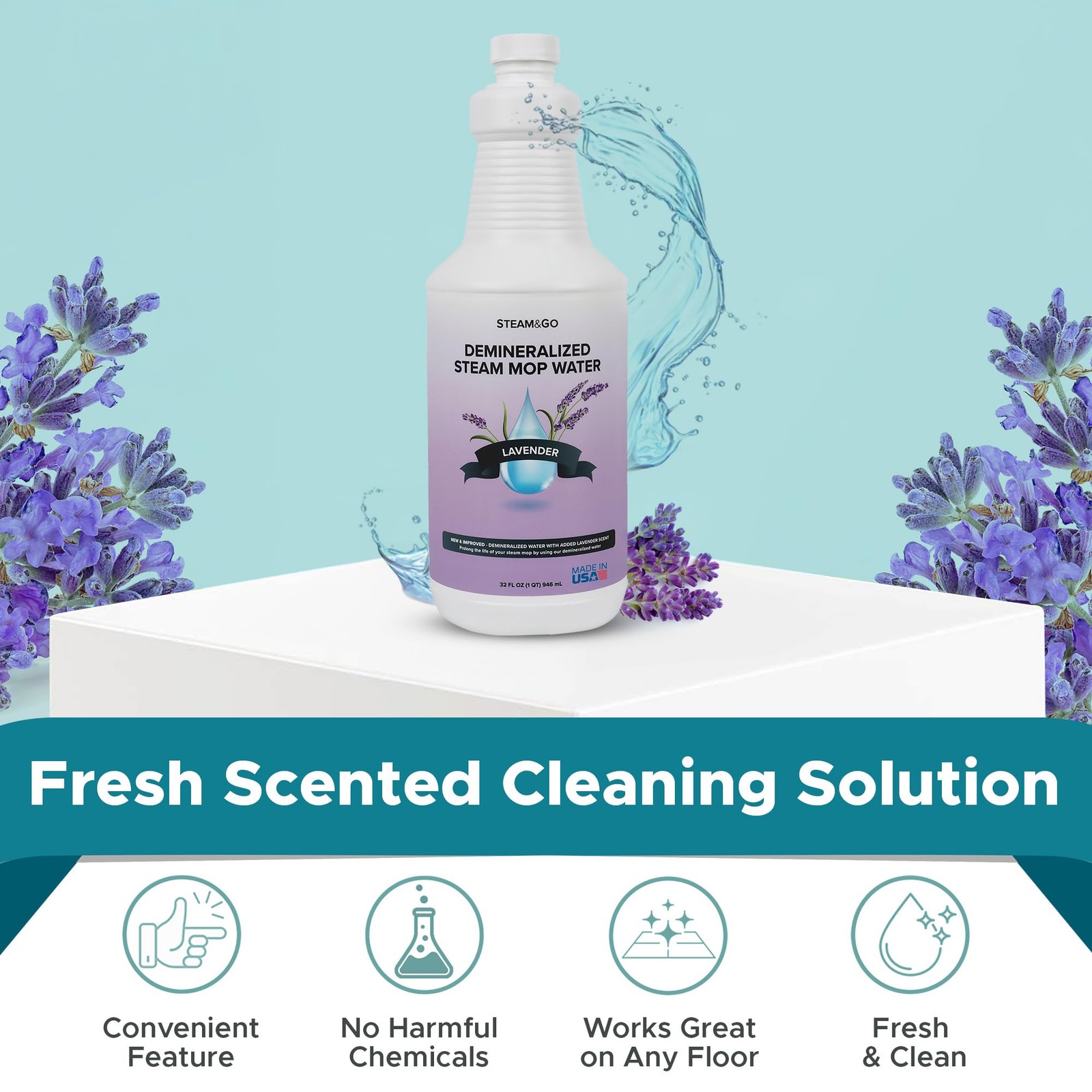 Steam Go Demineralized Water for Steam Cleaner – PVC-Free Floor Cleaning