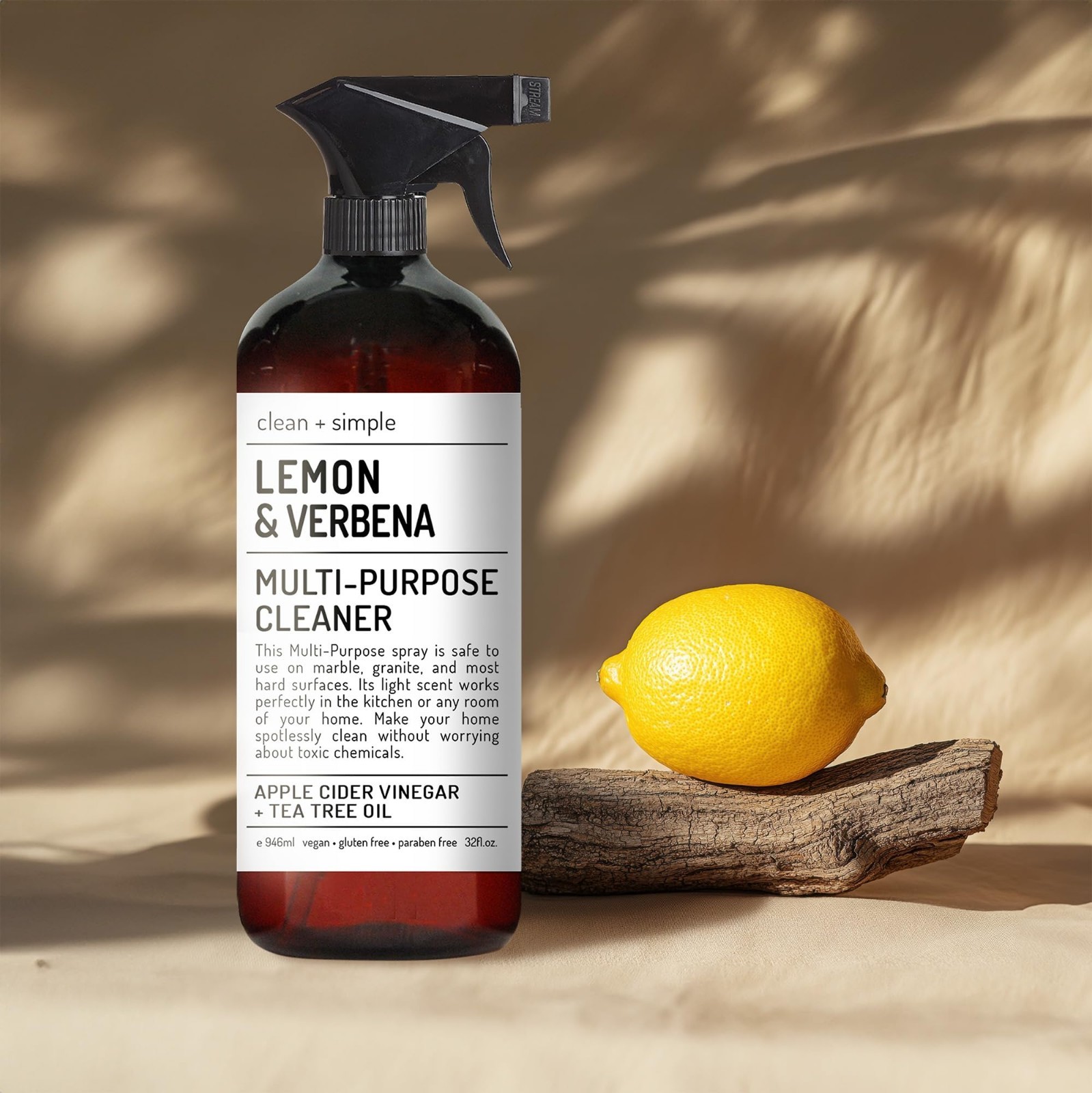 Multi-Purpose Cleaners Set of 4 | Apple Cider Vinegar, Rosemary, Tea Tree Oil |