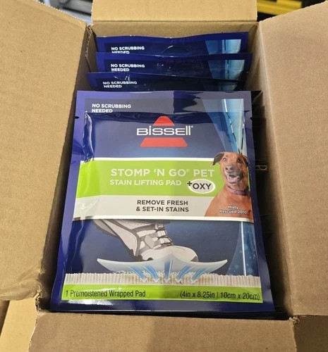 Bissel Stomp ‘N Go Pet Lifting Pads + Oxy Stain Carpet Rug Cleaning, 20 Pack