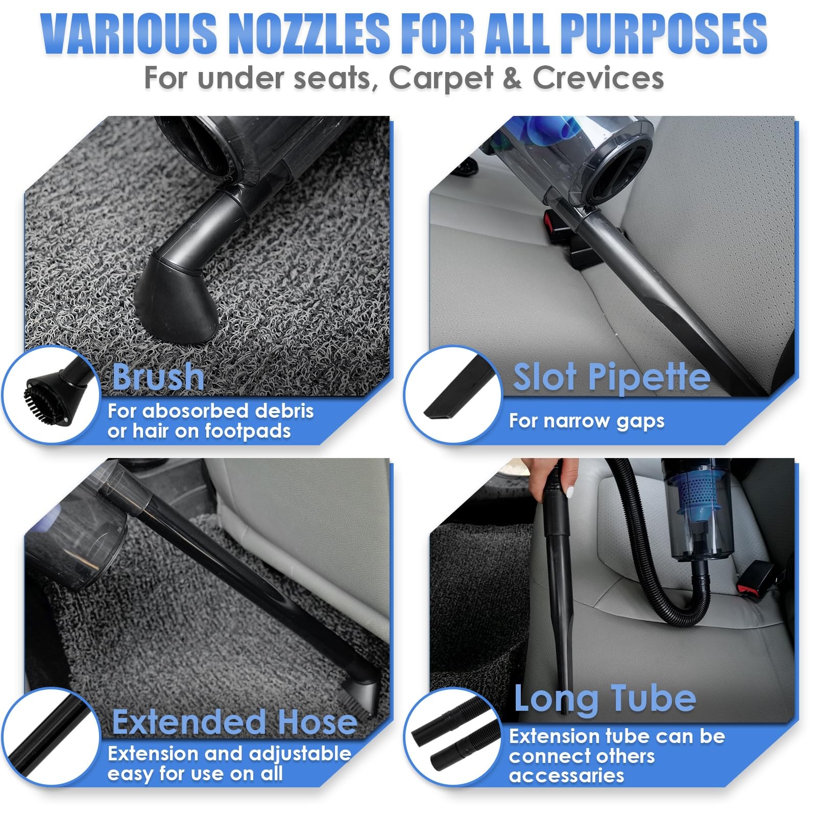 Car Cleaning Kit, Car Interior Detailing Kit with High Power Handheld Vacuum,…