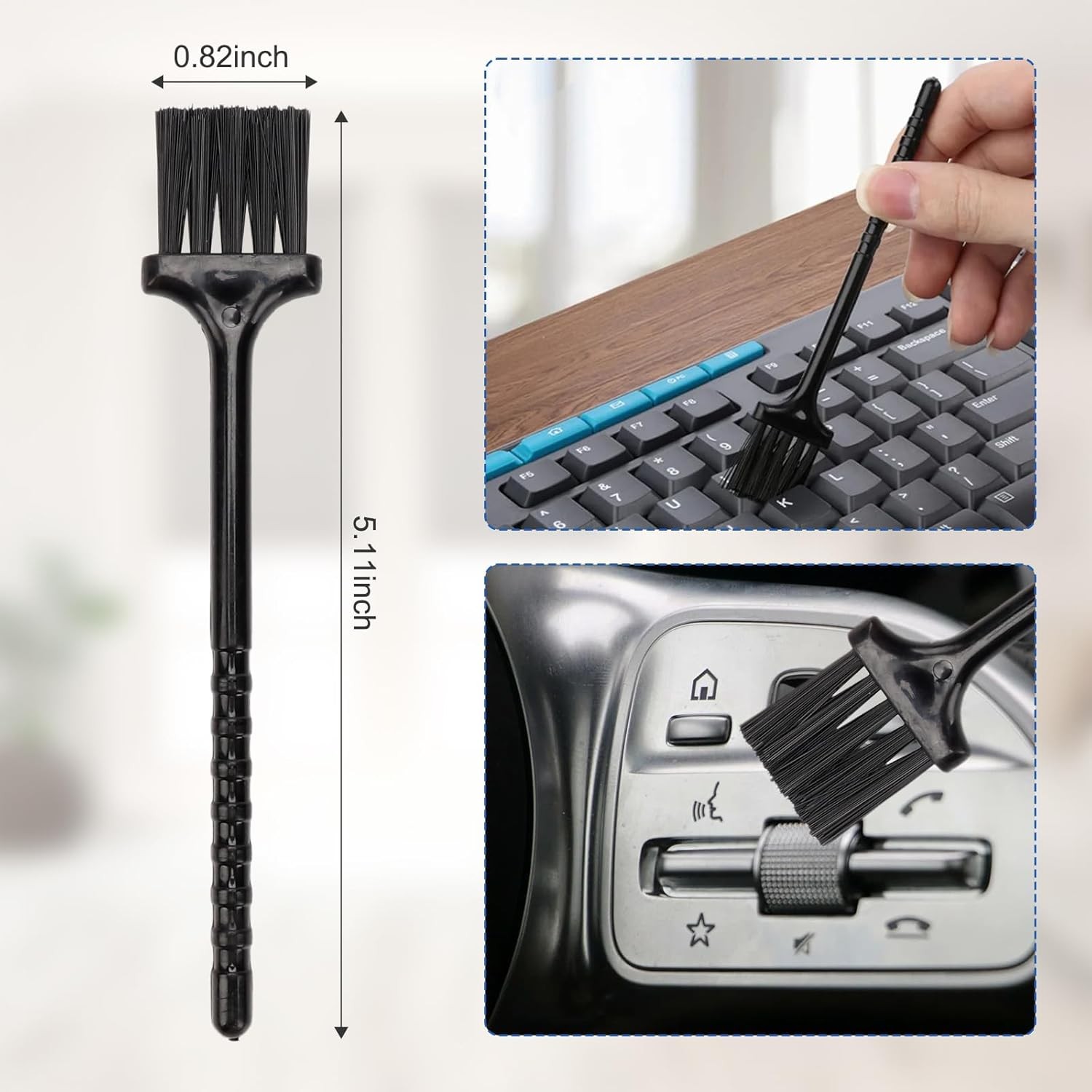 Auto Car Detailing Brush Set Car Interior Cleaning Kit Includes 3 Boar Hair Deta