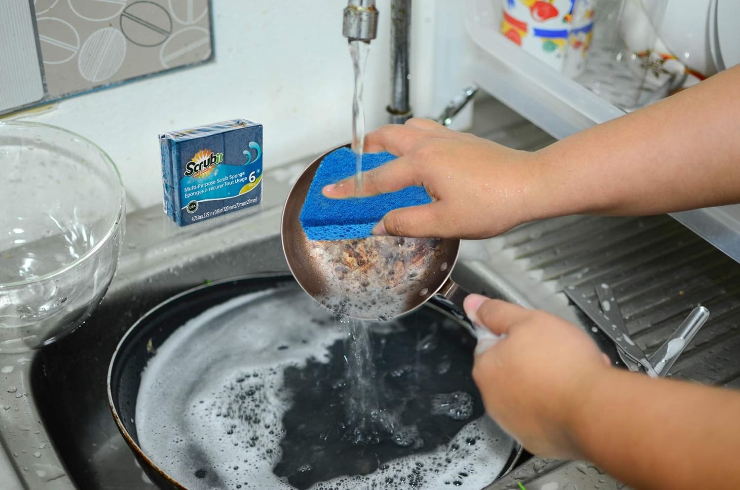 Scrubit Non-Scratch Cleaning Scrub Sponges- Scrubbing Dish Sponge Ideal for