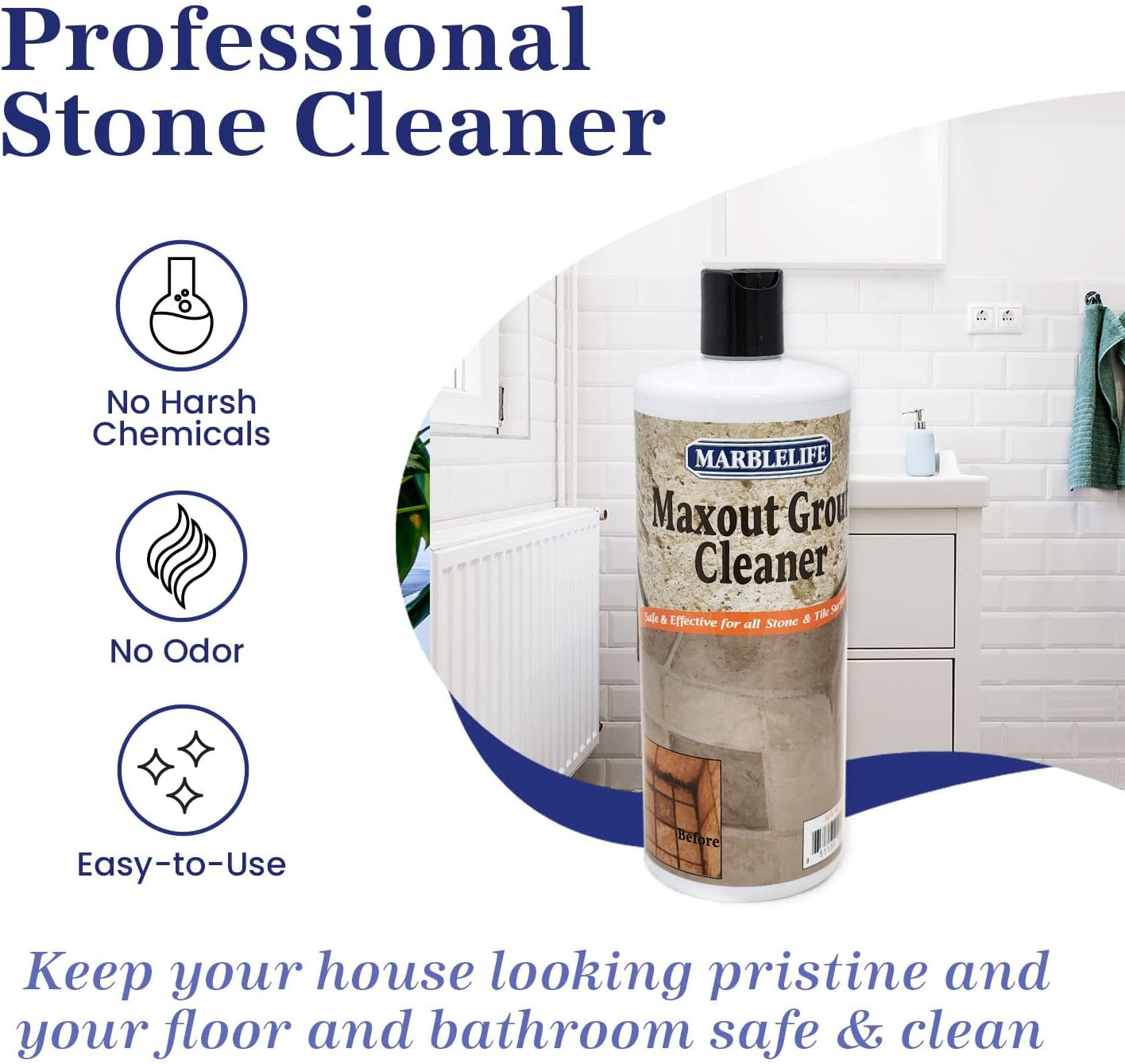 Maxout Deep Grout Cleaner, Powerful Tile and Floor Cleaning Liquid, Ready to Use