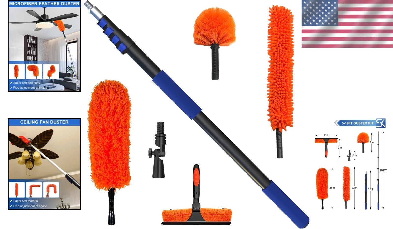 26-Foot Telescoping Duster Set – Achieve Effortless High Cleaning