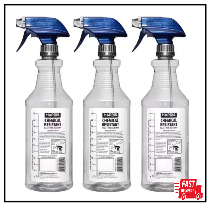 Harris 32 oz. Heavy-Duty Chemical Resistant Pro Spray Bottle (3-Pack)