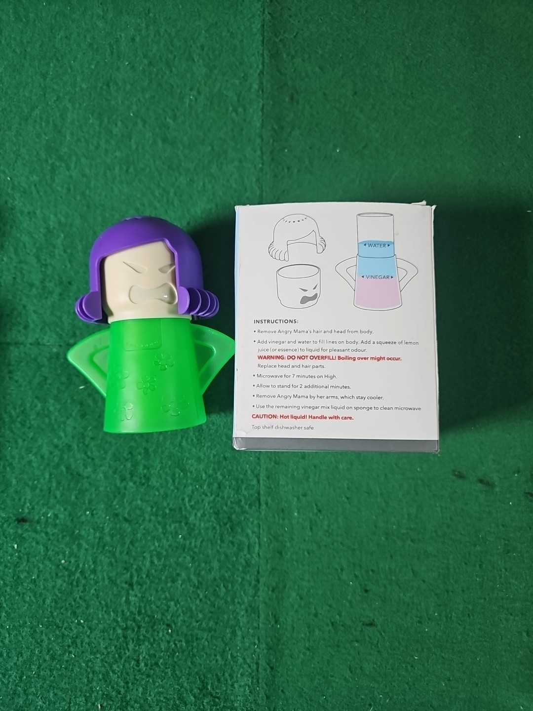 Angry Mama Microwave Cleaner / Vinegar & Water / Green/Purple / With Open Box