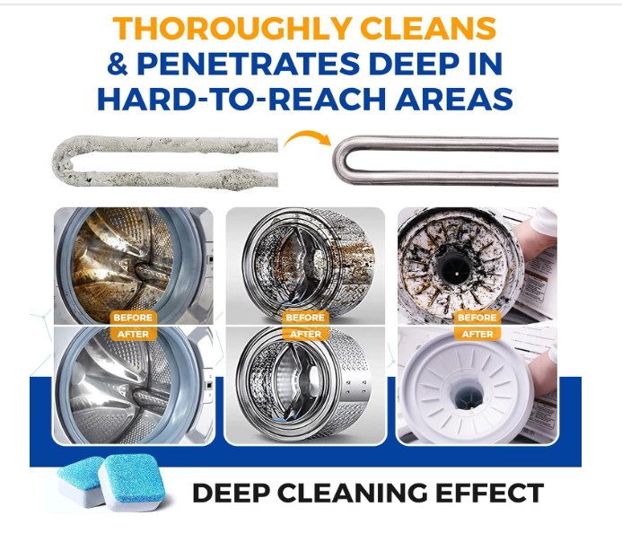 Bastion Washing Machine Cleaner, Deodorizer, & Descaler – 24 pack