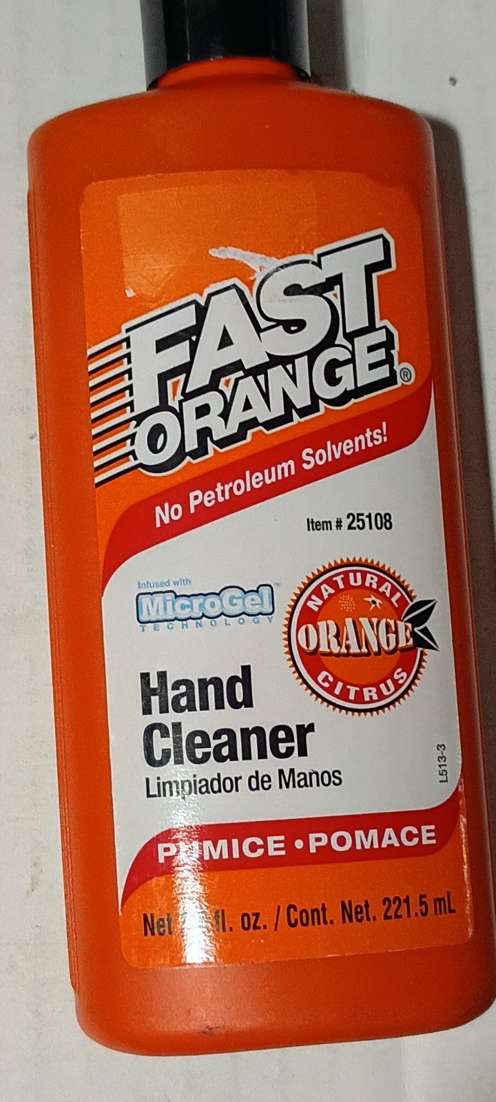 Fast Orange Hand Cleaner 7.5 Oz infused with Microgel
