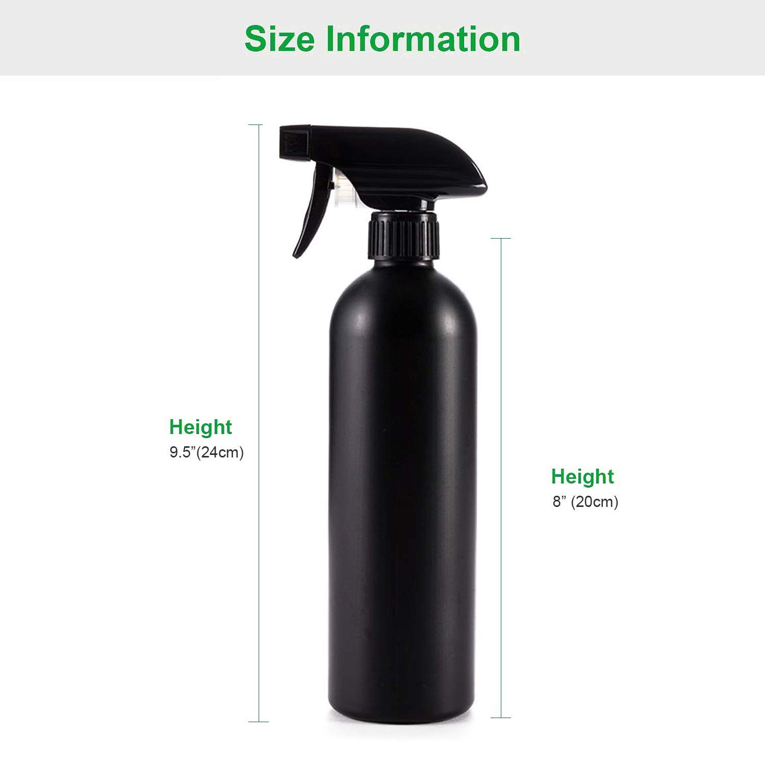Cindy’S Tape Plastic Spray Bottles Black for Cleaning Solutions 16 Oz (Pack of 4