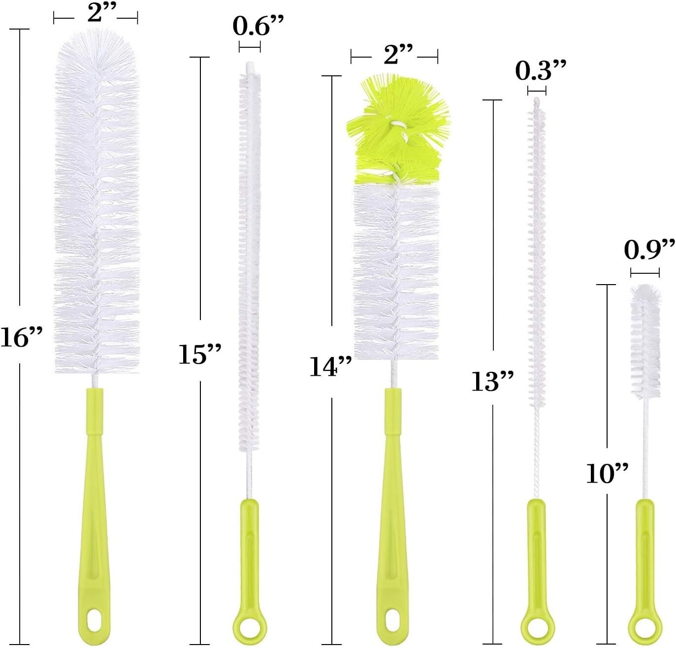 Bottle Cleaning Brush Set – Long Handle Bottle Cleaner for Washing Narrow Neck