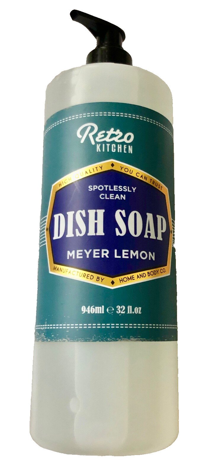 New RETRO KITCHEN Meyer Lemon Dish Soap by Home & Body Company (32 oz Pump)
