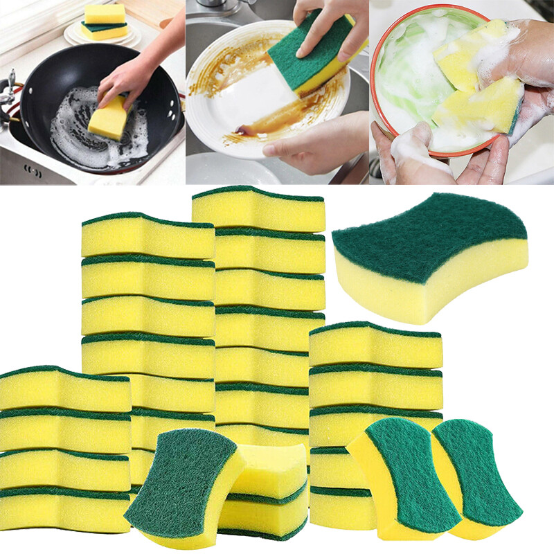 48pcs Absorbent Non-Scratch Cleaning Scrub Sponges for Kitchen Dishes/Car Wash