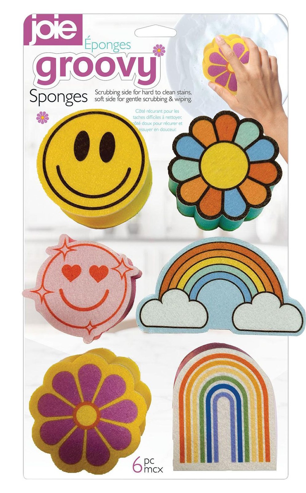 Joie Groovy Sponges, 6 Pack – 13.2×7.3x3cm
