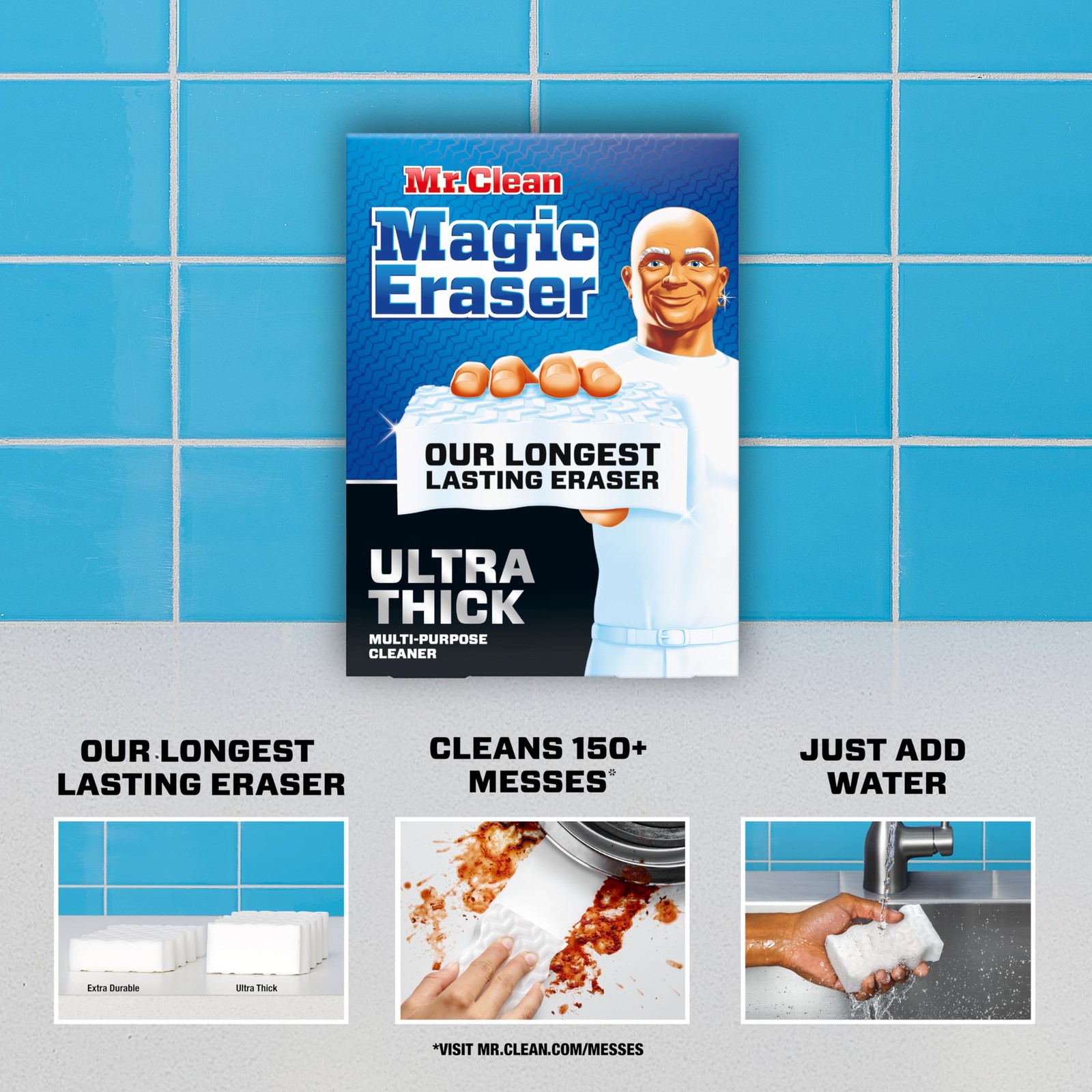 Mr Clean Magic Eraser Ultra Thick 5 Count Long Lasting All Purpose Cleaner