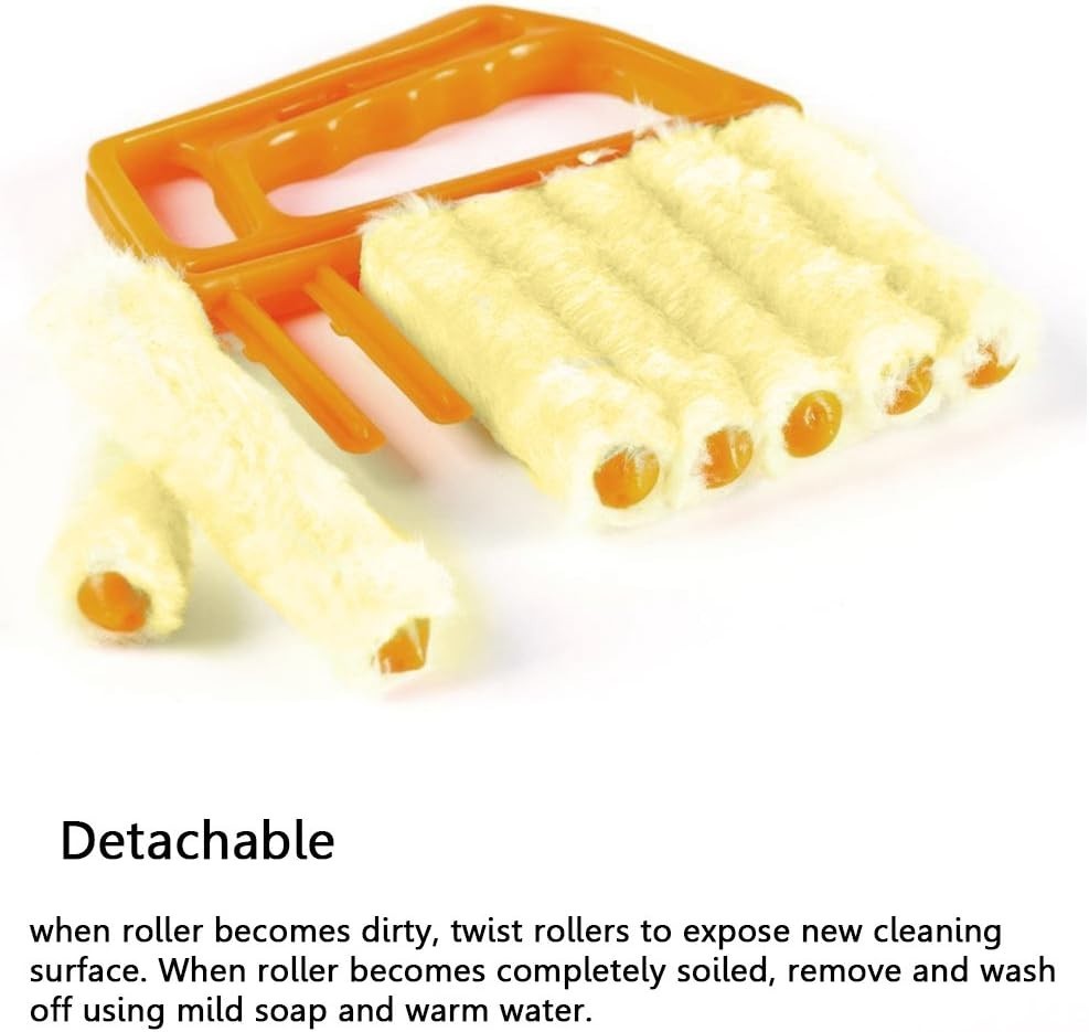 Compact Window Blind Cleaning Brush – 7 Slat Ergonomic Tool for Easy Dusting