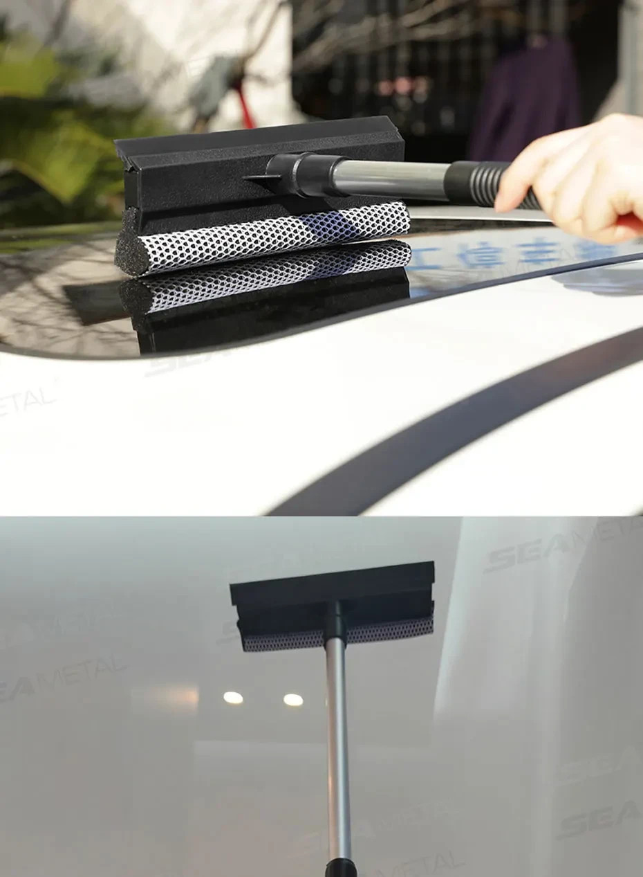 38″ Extendable Window Squeegee Cleaner Long Handle Car Cleaning Window Glass