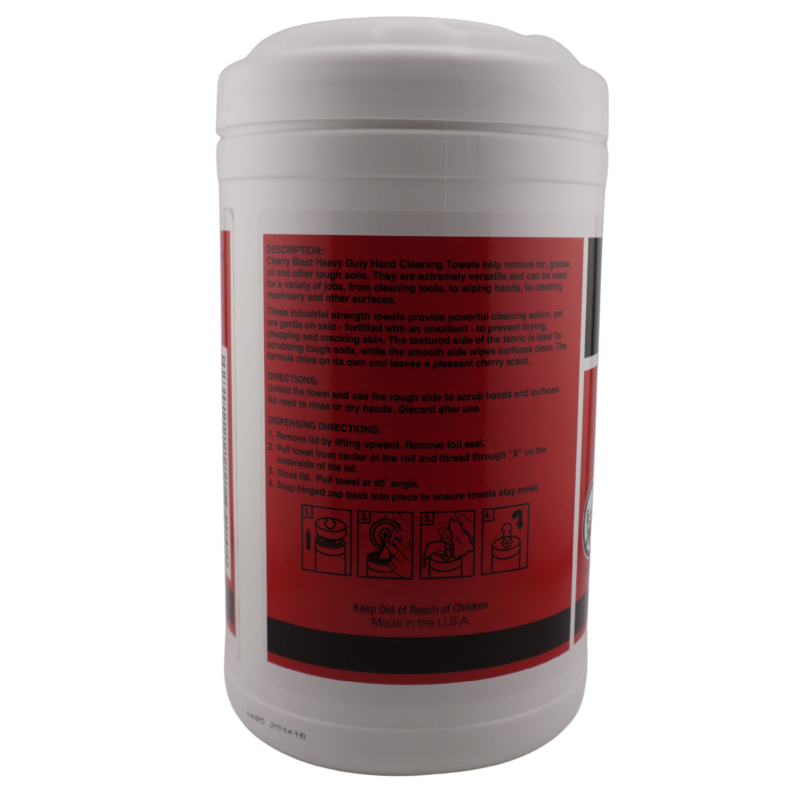Kimball Midwest 80-1221 Cherry Blast Heavy Duty Hand Cleaning Wipes 70 Count