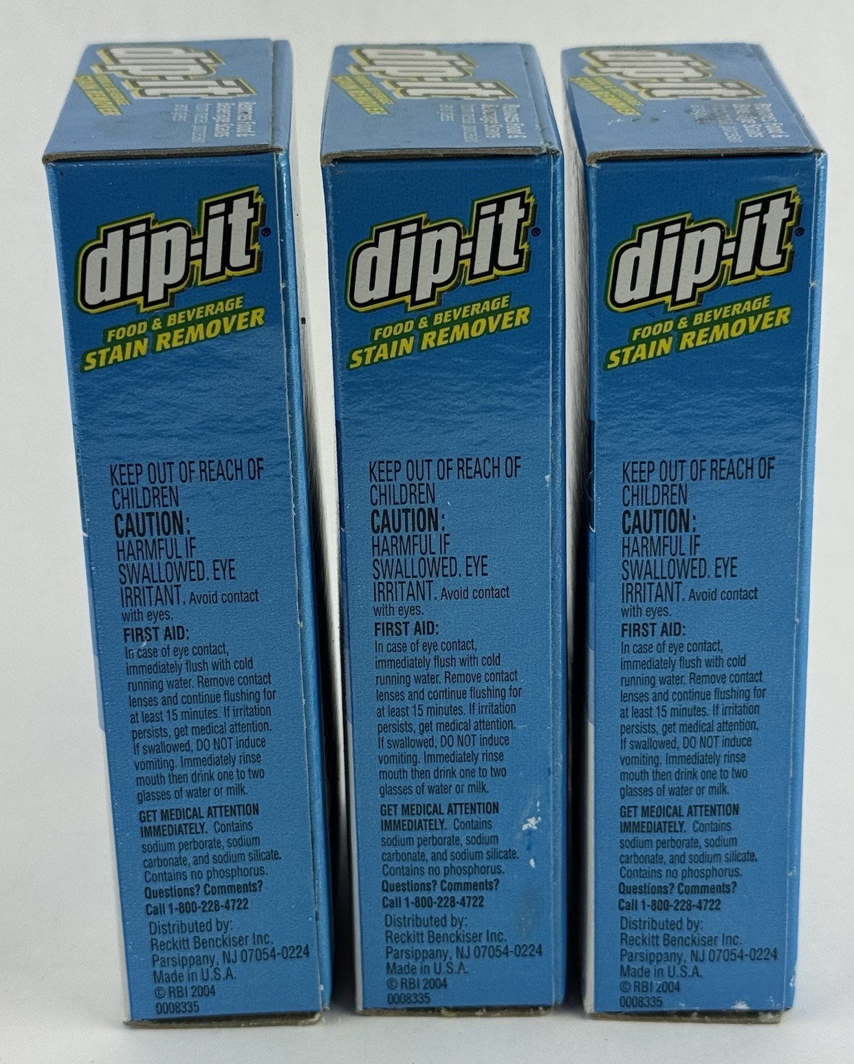 Lot Of 3 dip-it Food & Beverage Stain Remover Powder – 5 fl oz Hard Powder