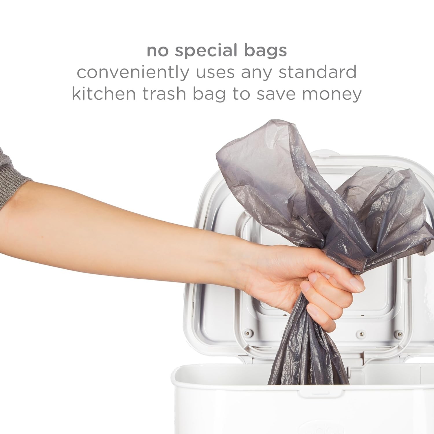 Ubbi Adult Diaper Pail, Steel Odor Locking, No Special Bag Required, Awards-Wi