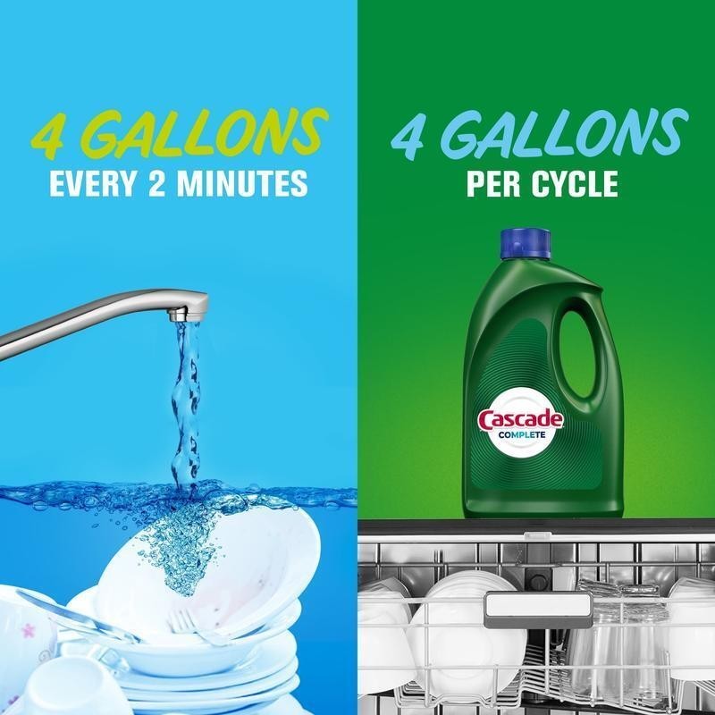 Complete Gel Dishwasher Detergent 120 fl oz Fresh Scent Stuck-On Messes Cleaning