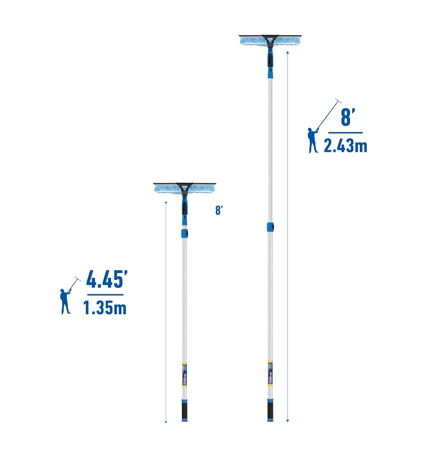Unger Professional 2-in-1 Squeegee & Scrubber – 14” Window Cleaning Tool & 8’…
