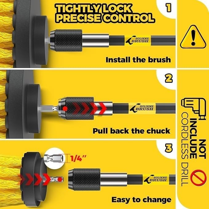 Efficient Cleaning Brush Set for Drill with Scouring and Polishing Accessories