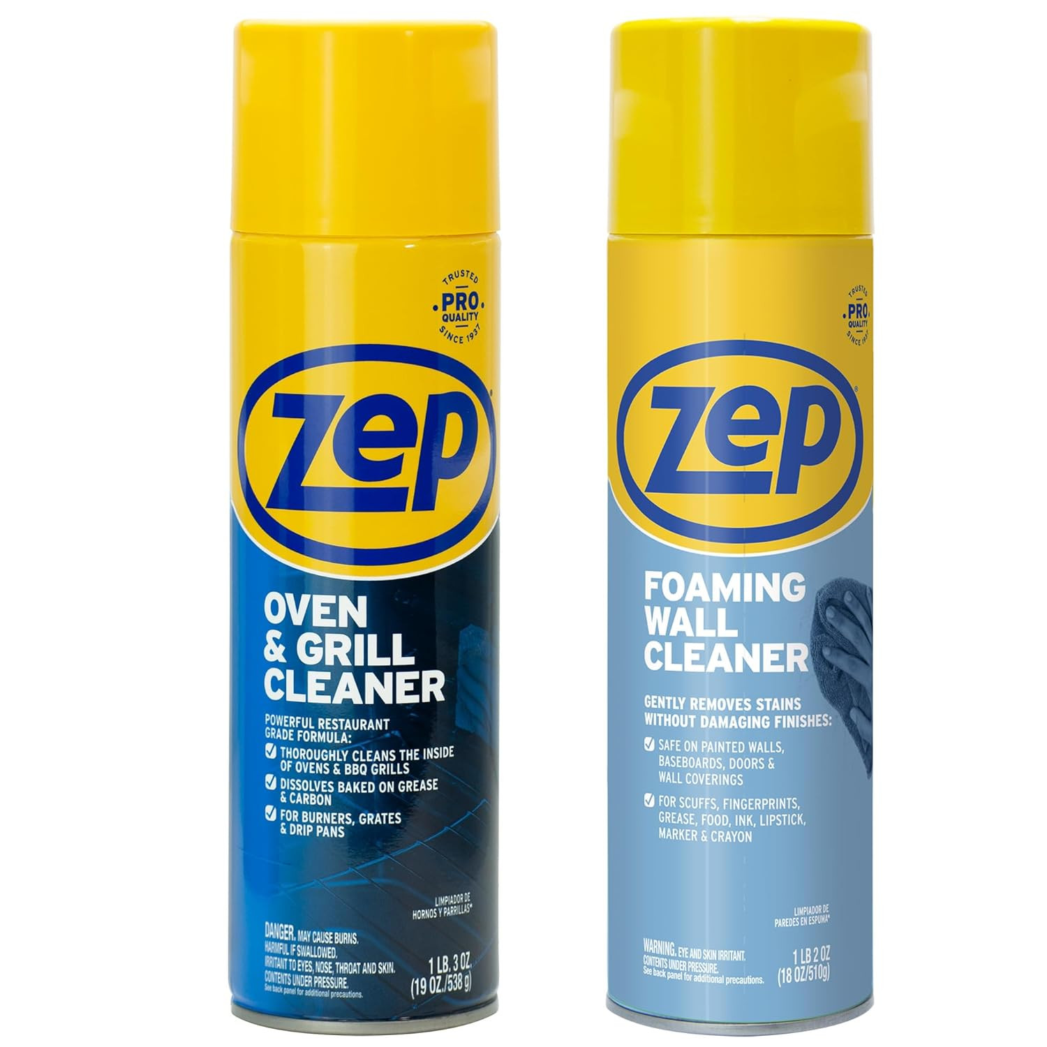 Heavy-Duty Oven and Grill Cleaner 19 Oz (1 Unit) and Foaming Wall Cleaner 18 Oz