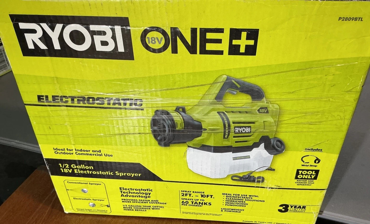 RYOBI 18V Cordless Electrostatic 0.5 Gal. Sprayer P2809 Tool Only