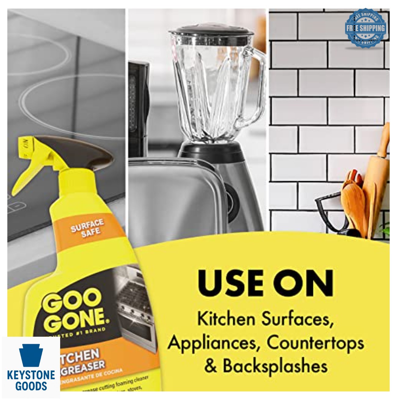 Degreaser Kitchen Cleaner 14 Oz Foaming Spray Cuts Grease Baked On Food Remover