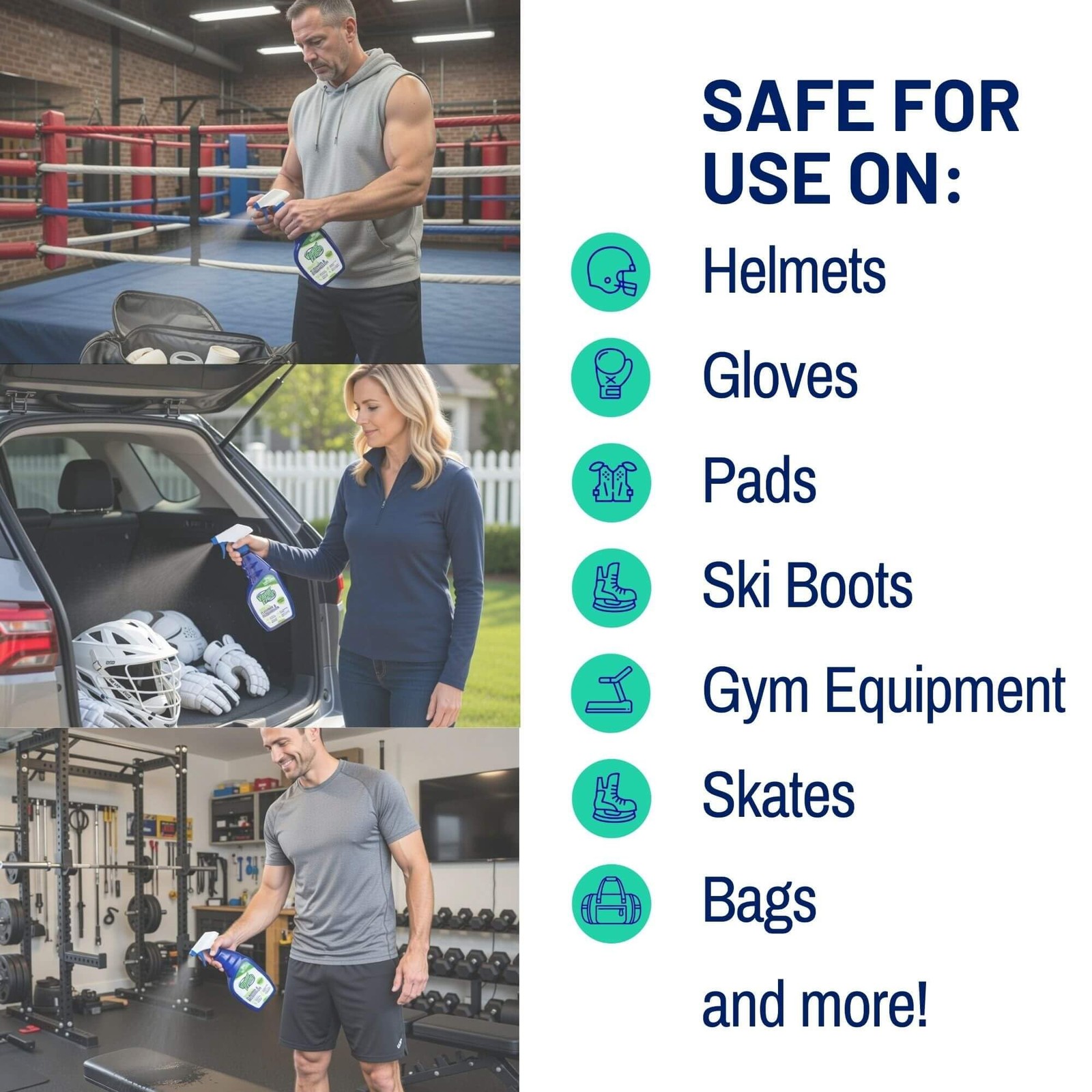 Sports Cleaner and Deodorizer – For Boxing Gloves, Sports Pads, Helmets, Gym …