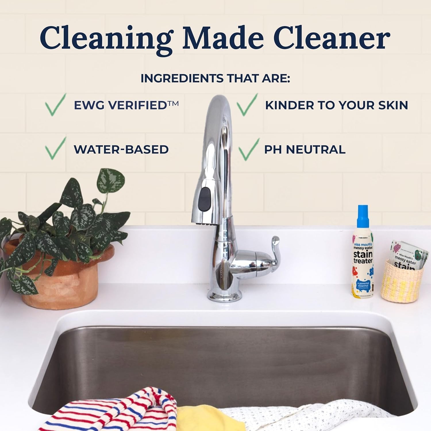 Messy Eater Stain Treater Spray – 4oz & 10 Wipes Stain Remover – Newborn & Ba…