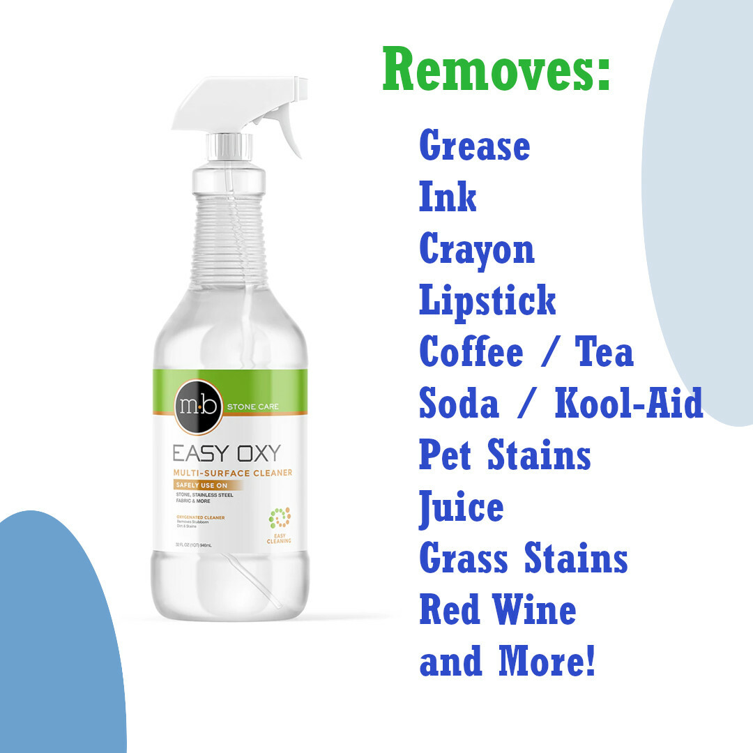 Easy Oxy Daily Cleaner Granite Marble Tile & Other Surfaces & 2 Microfibers