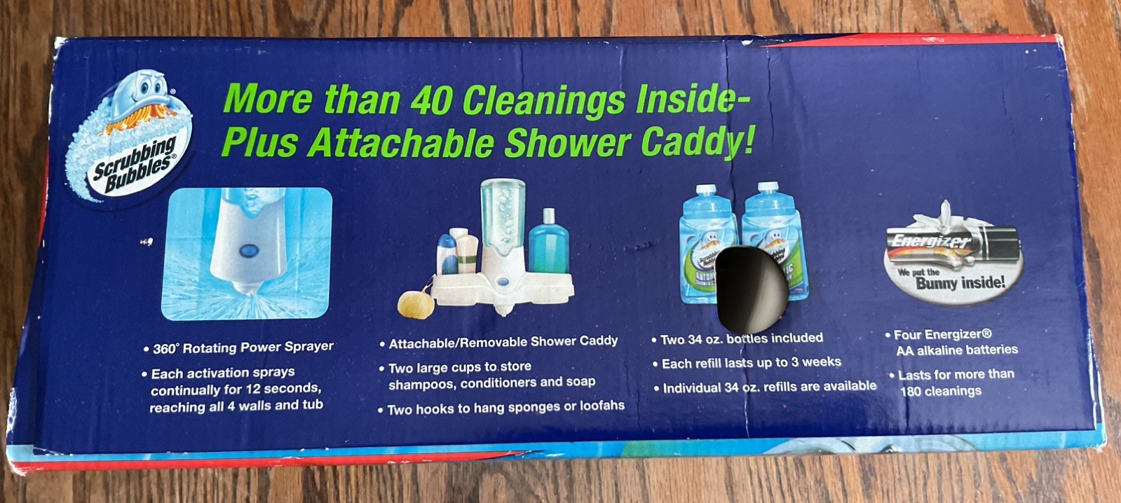 Scrubbing Bubbles Automatic Shower Cleaner Kit w/ Shower Caddy & 2 Cleaners~ NOS
