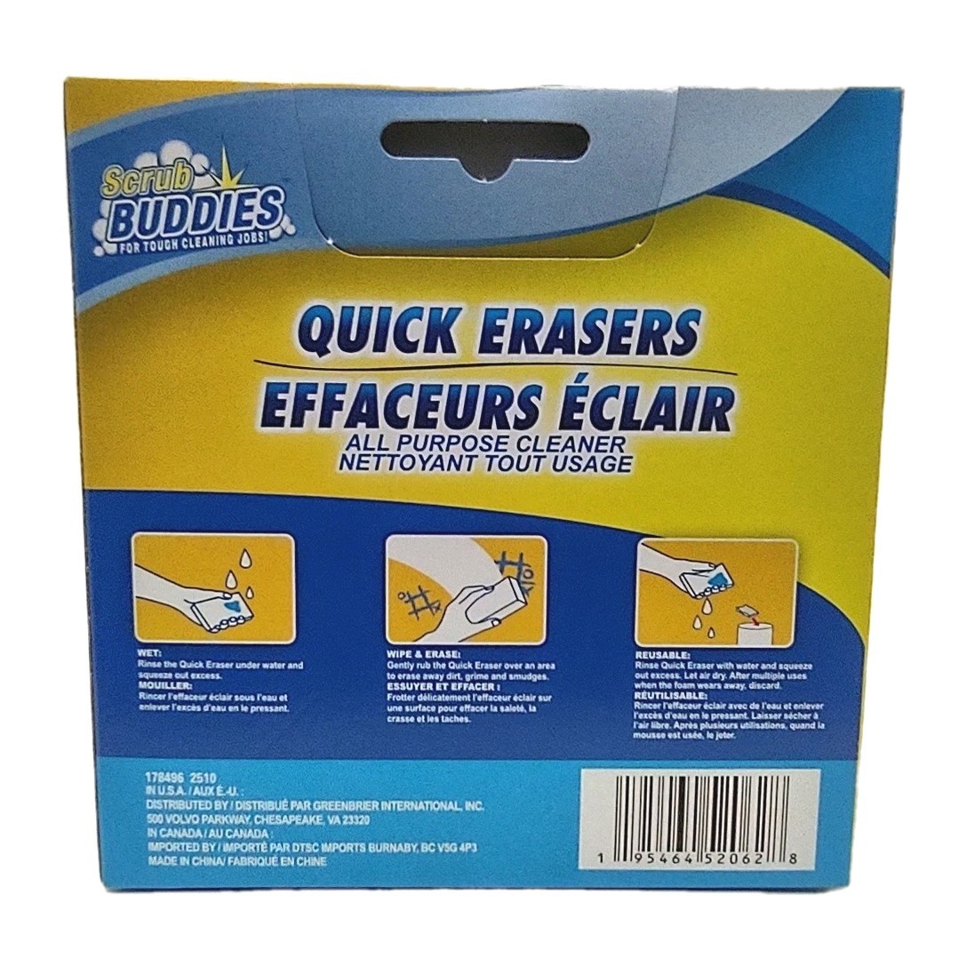( LOT 2 ) Scrub Buddies Quick Eraser Sponge 2-pk/Box NEW SEALED