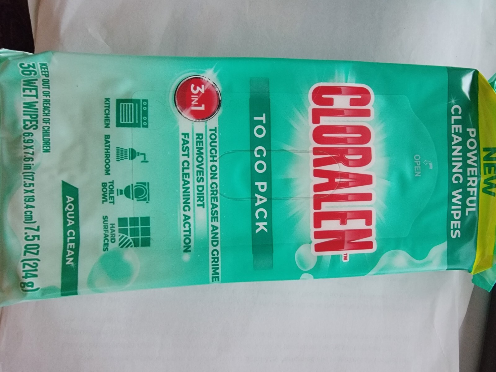 Lot Of 4 Cloralen Powerful Cleaning Wipes Tough on Grease & Grime 36 Count Packs