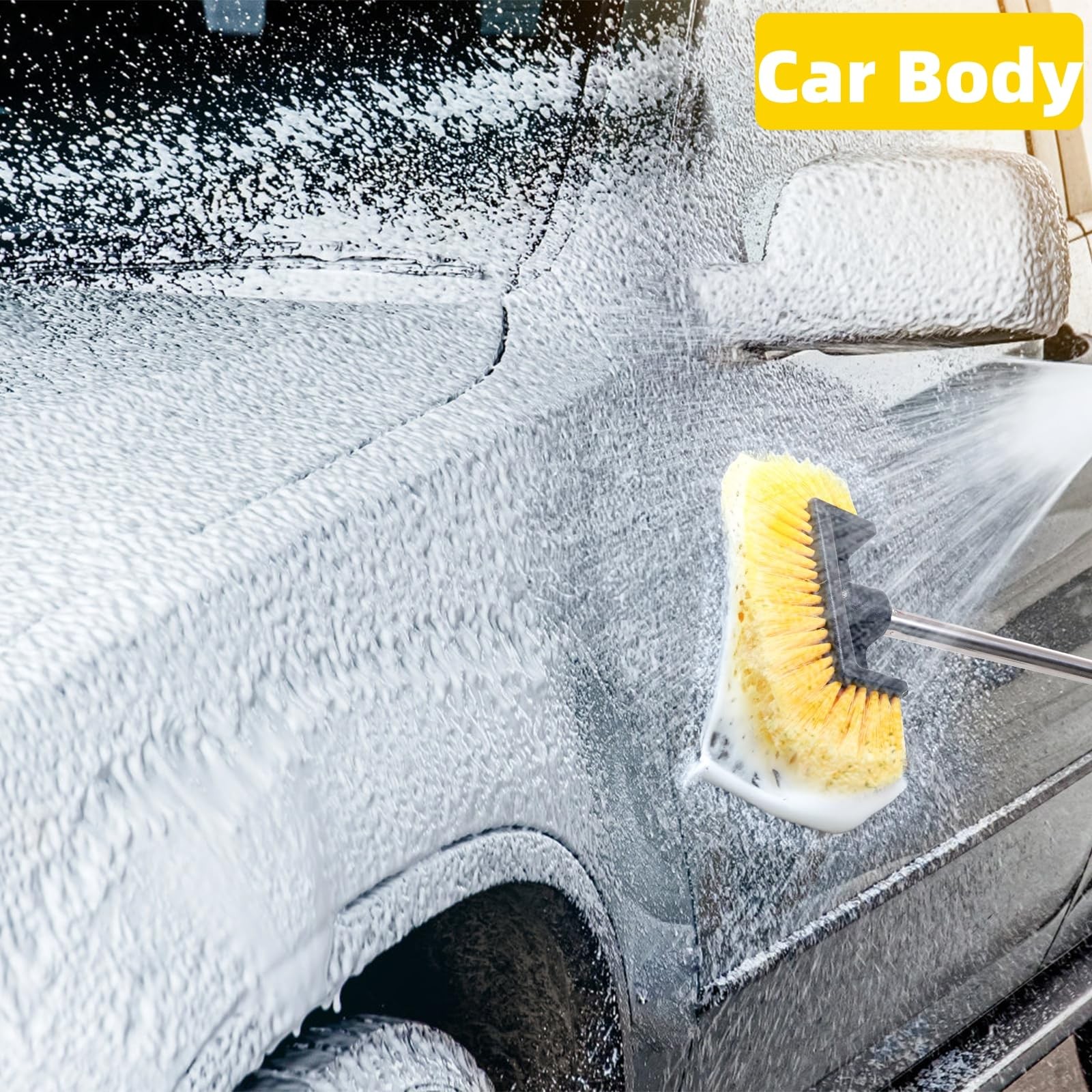 Nagpew 2 Pack Car Wash Brush Head, 10” Car Wash Scrubber with Soft Bristle, …
