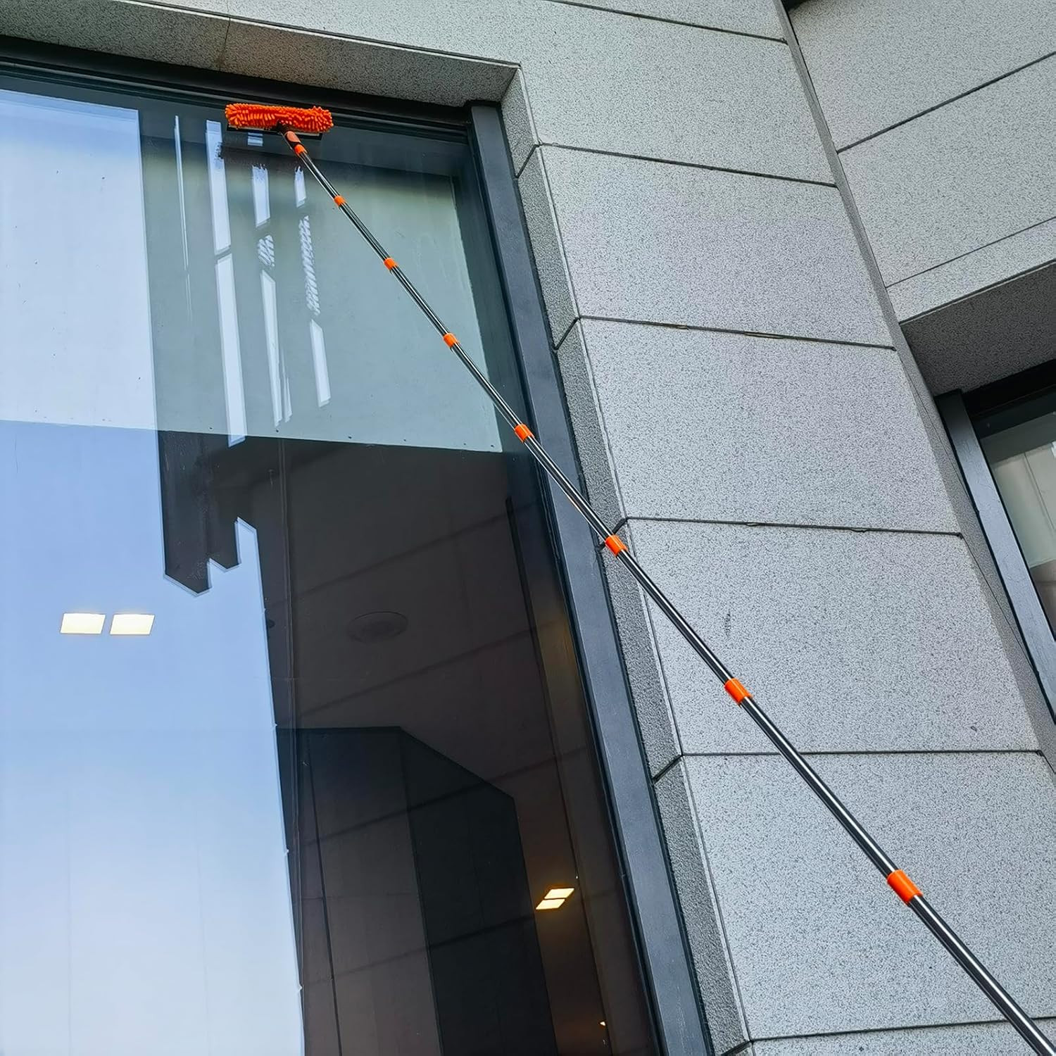 20+ Feet High Reach Dusting Kit with 3-14 Ft Extension Pole //2 in 1 Window Clea