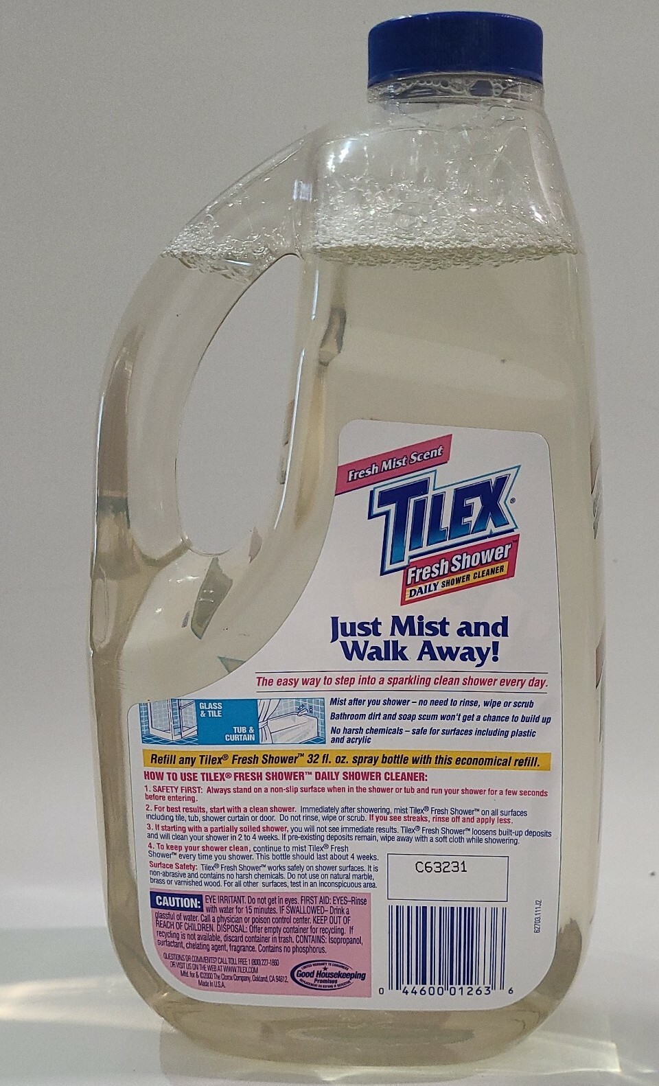 Tilex Fresh Shower Daily Cleaner Refill Full 64 Fl & Empty Spray Bottle Original
