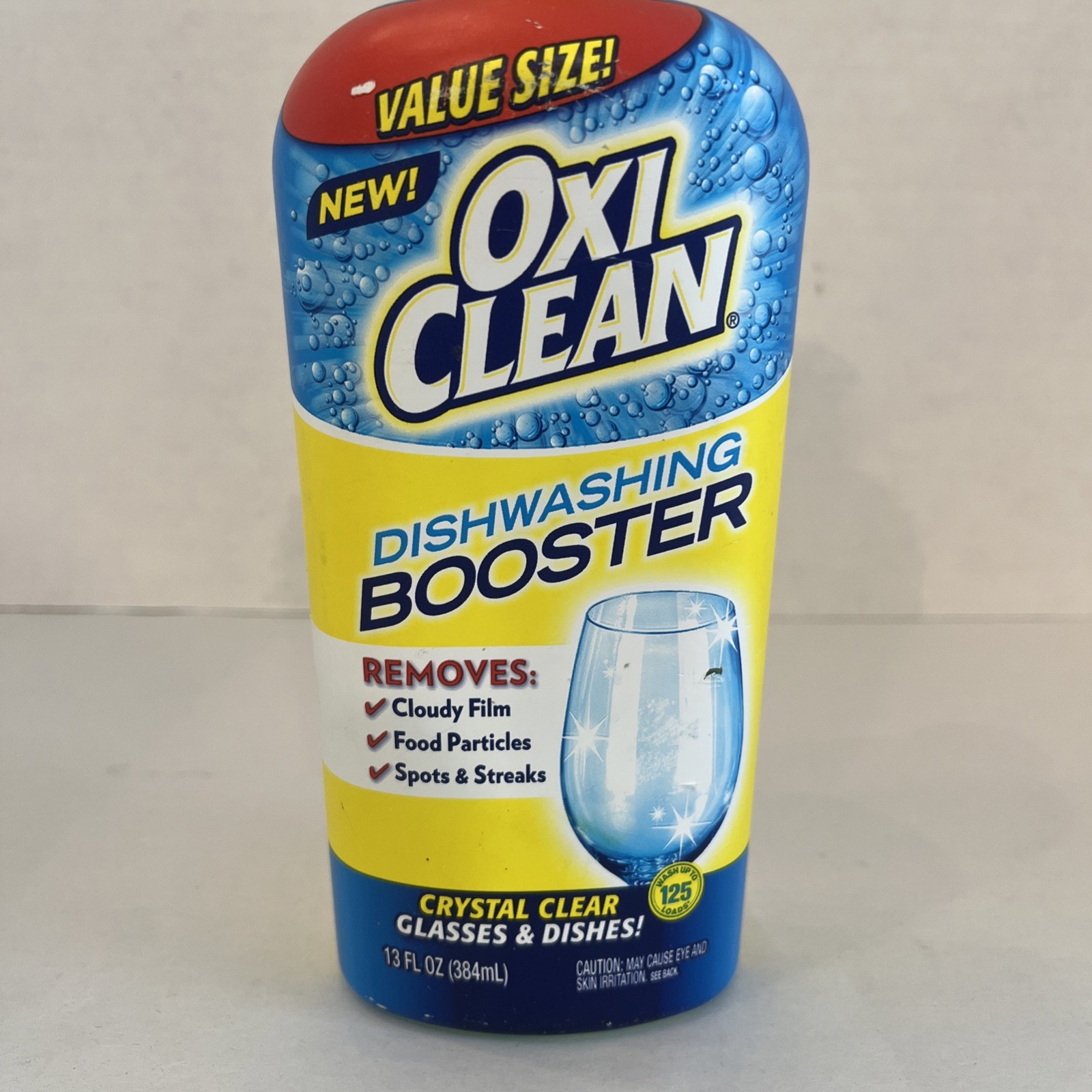 DISCONT Oxi Clean Dishwashing Booster Crystal Clear Glasses 13oz USED ~1/2 FULL